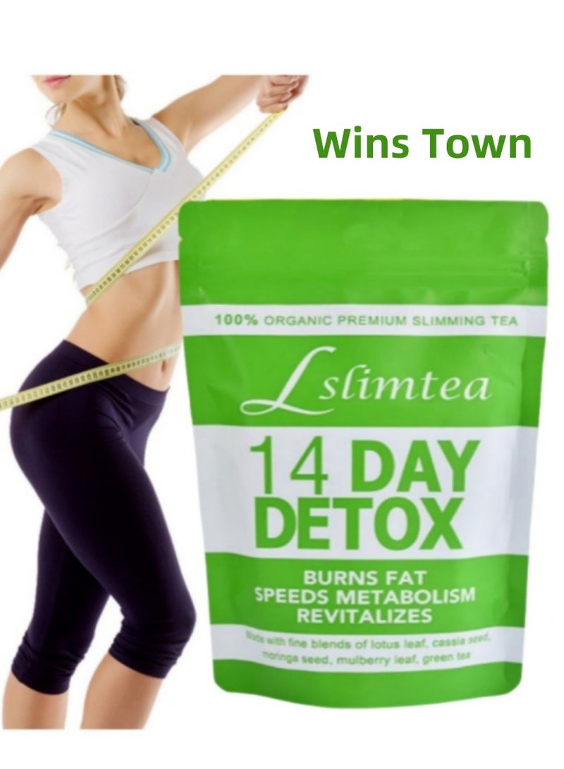 Wins Town Lslimtea 14 Day Detox, 100% Organic Premium Slimming Tea, Burns Fat Speeds Metabolism Revitalizes, Support Healthy Digestive and Metabolism, for Weight Loss, 14 Bags - Image 1