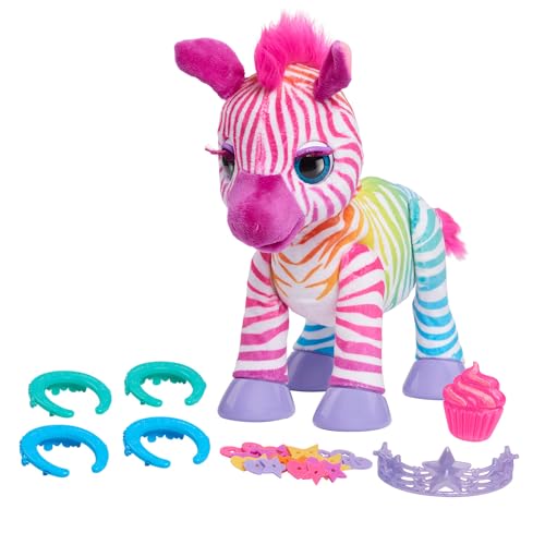 furReal Zenya My Rainbow Zebra Interactive Plush with Accessories 22pieces Pretend Play Kids Toys for Ages 4 Up by Just Play - Image 1