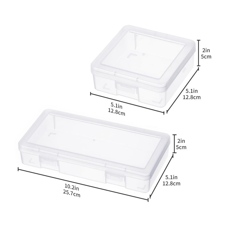 novelinks Plastic Clear Storage Containers for Organizing, Craft Storage Organizers and Stackable Storage Bins with Lids for Pencil Box, Bead, Cookie Cutter, Board Game (6 Pack Small + 6 Pack Medium) - Image 3