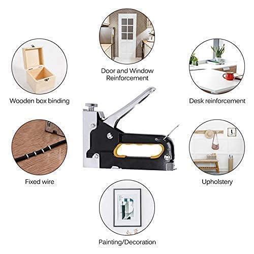 HELIMIX Heavy Duty 3-in-1 Manual Staple Gun with Staples – Adjustable Pressure Setting, Non-Slip Handle, and Quick-View Window – Upholstery, Carpentry, DIY & Woodworking Stapler Tool Kit - Image 2