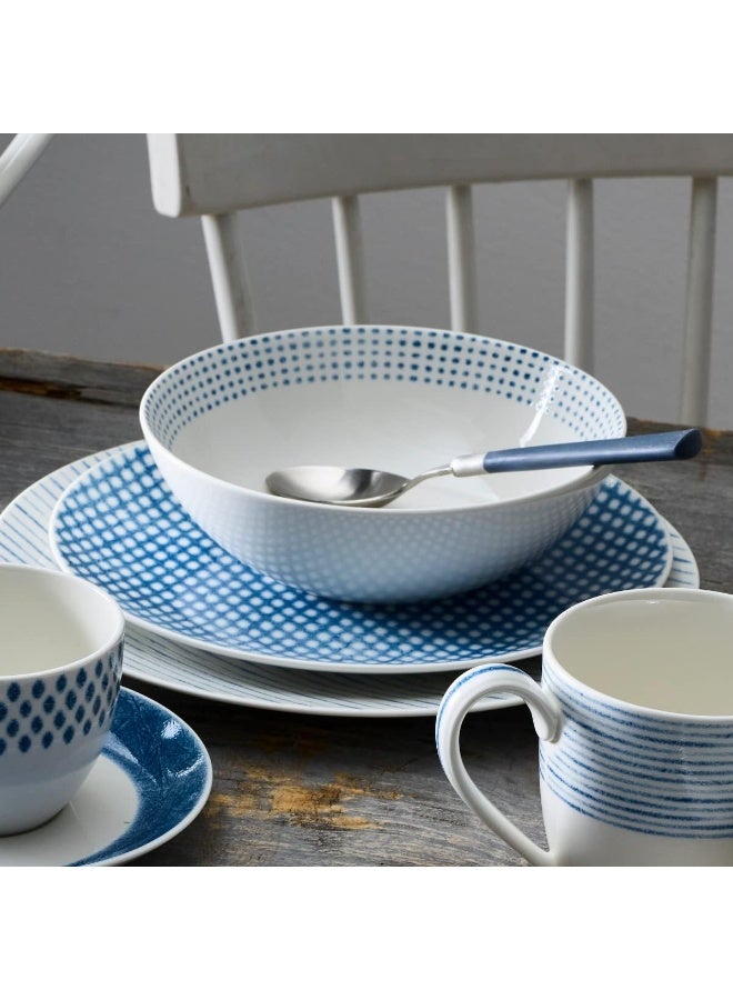Noritake Blue Hammock 12Piece Coupe Dinnerware Set Service for 4 - Image 4