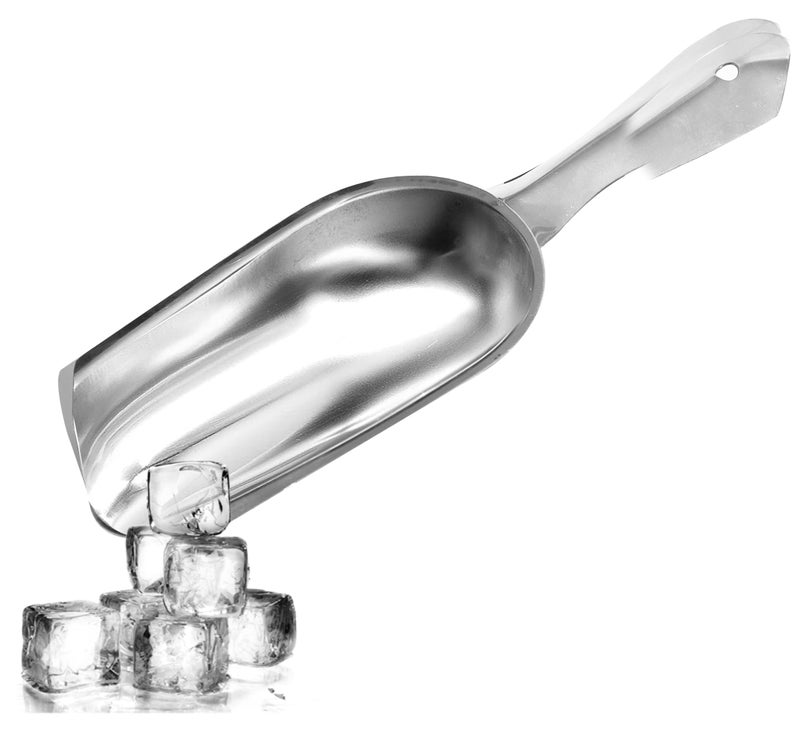 Pure Source India Stainlees Steel Scoop/Ice Scoop/Atta Scoop/for Home Kitchen/Restaurants/Bar Accessories, Mini Bar (24 CM Silver) - Image 1