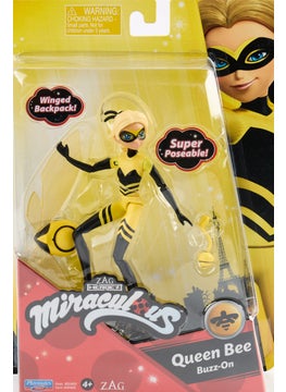 ZAG Heroez Miraculous Super Poseable Queen Bee Buzz-On Fashion Doll, Yellow  - Image 5