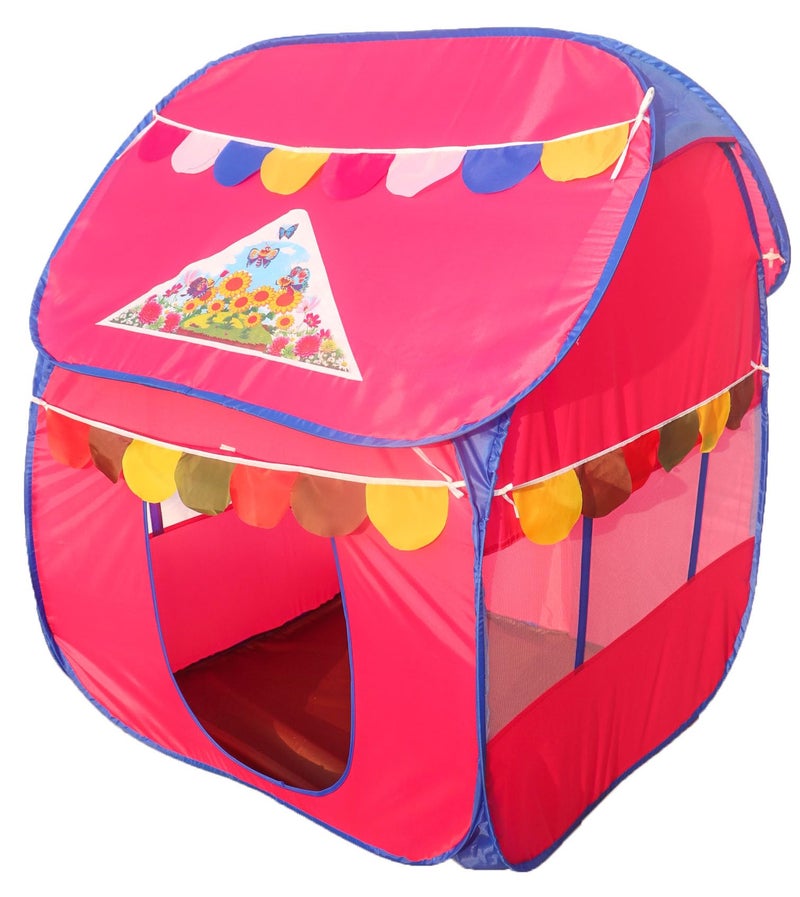 Homecute Foldable Pop Up Hut Type Kids Toys Play Tent House for Boys and Girls (Medium Size Pink) - Image 1