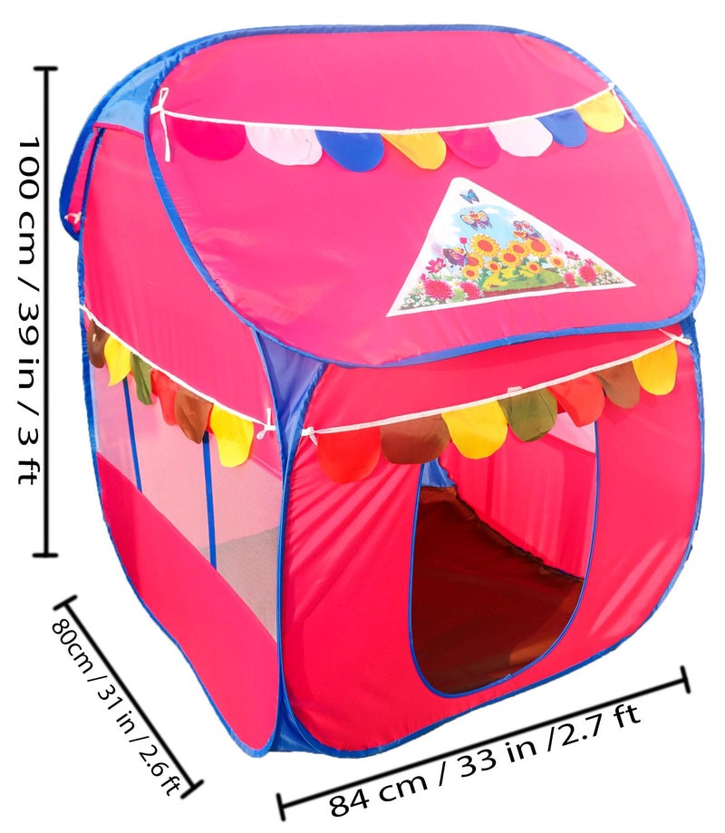 Homecute Foldable Pop Up Hut Type Kids Toys Play Tent House for Boys and Girls (Medium Size Pink) - Image 5