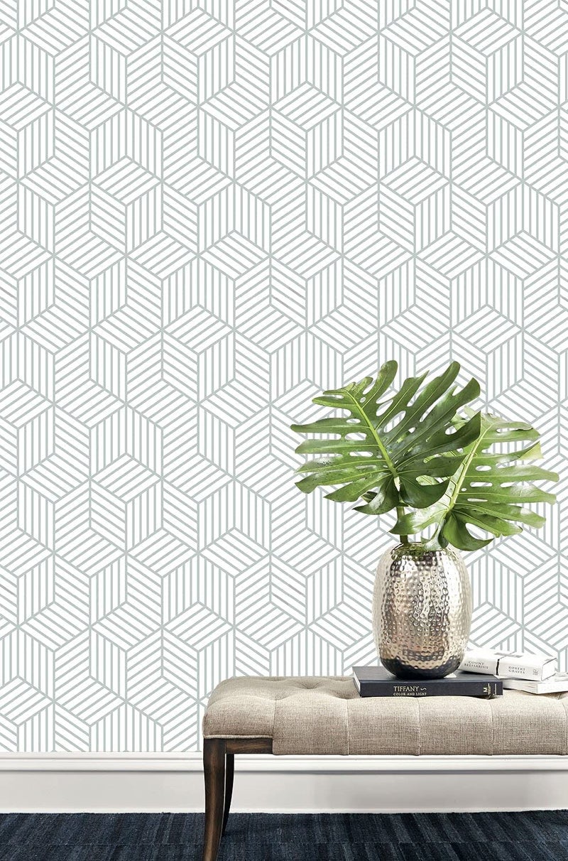 ELTON DIY Self Adhesive Waterproof Wall Paper for Living Room Bed Room Furniture Makeover Cabinet Shelf Liner (45 x 1000 Cms, Silver Hexagon) - Image 3