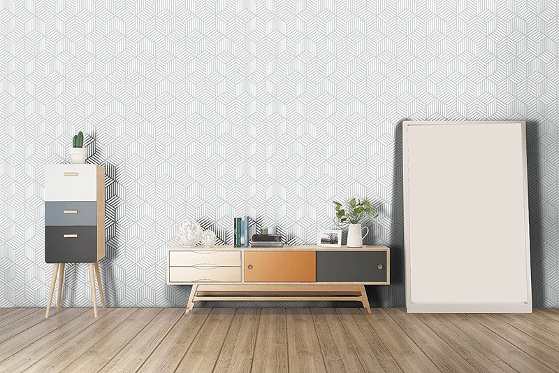 ELTON DIY Self Adhesive Waterproof Wall Paper for Living Room Bed Room Furniture Makeover Cabinet Shelf Liner (45 x 1000 Cms, Silver Hexagon) - Image 5