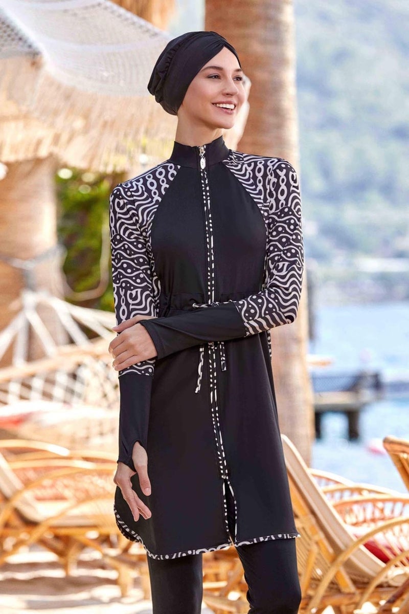 Remsa Mayo Remsa Swimsuit Lycra Full Covered Hijab Swimsuit Pavlina 4541 Black  - Image 1