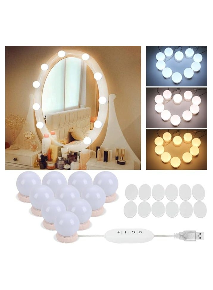 Vanity Mirror Lights,Hollywood Style Led Mirror Lights Kit with 10 Dimmable Bulbs,USB Cable Vanity Lights for Mirror with 3 Color Modes & 10 Adjustable Brightness (Mirror & USB Charger Not Include)  - Image 1