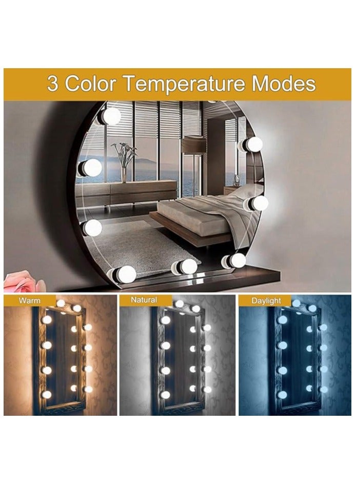 Vanity Mirror Lights,Hollywood Style Led Mirror Lights Kit with 10 Dimmable Bulbs,USB Cable Vanity Lights for Mirror with 3 Color Modes & 10 Adjustable Brightness (Mirror & USB Charger Not Include)  - Image 2