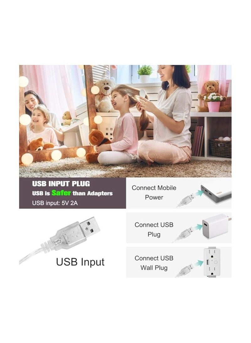 Vanity Mirror Lights,Hollywood Style Led Mirror Lights Kit with 10 Dimmable Bulbs,USB Cable Vanity Lights for Mirror with 3 Color Modes & 10 Adjustable Brightness (Mirror & USB Charger Not Include)  - Image 4