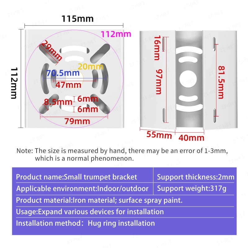 Universal Vertical Pole Mount Bracket for Security Cameras, CCTV, LED Wall and Stage Lights, Solar Panels - Solid Metal Pole Mount Holder with Dual Loop Clamps, Weather Resistant, White - Image 2