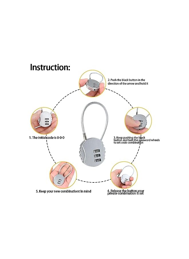 PROMASS Combination Lock, 3 Digit Combination Code Padlock Outdoor Waterproof Padlock for School Gym Locker, Sports Locker, Fence, Gate, Case, Employee Hasp Locker, 4 Pack - Image 4