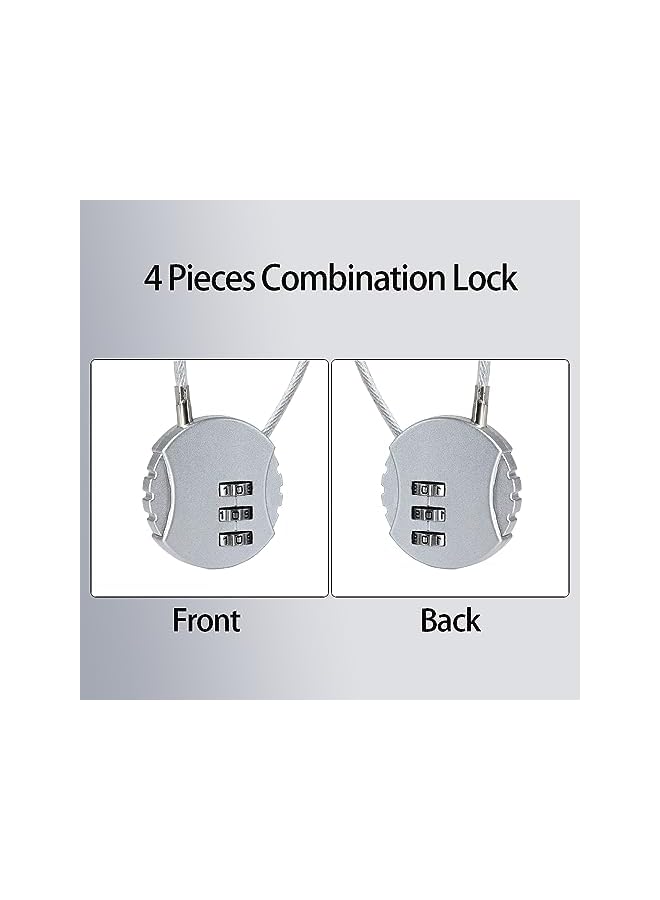 PROMASS Combination Lock, 3 Digit Combination Code Padlock Outdoor Waterproof Padlock for School Gym Locker, Sports Locker, Fence, Gate, Case, Employee Hasp Locker, 4 Pack - Image 5