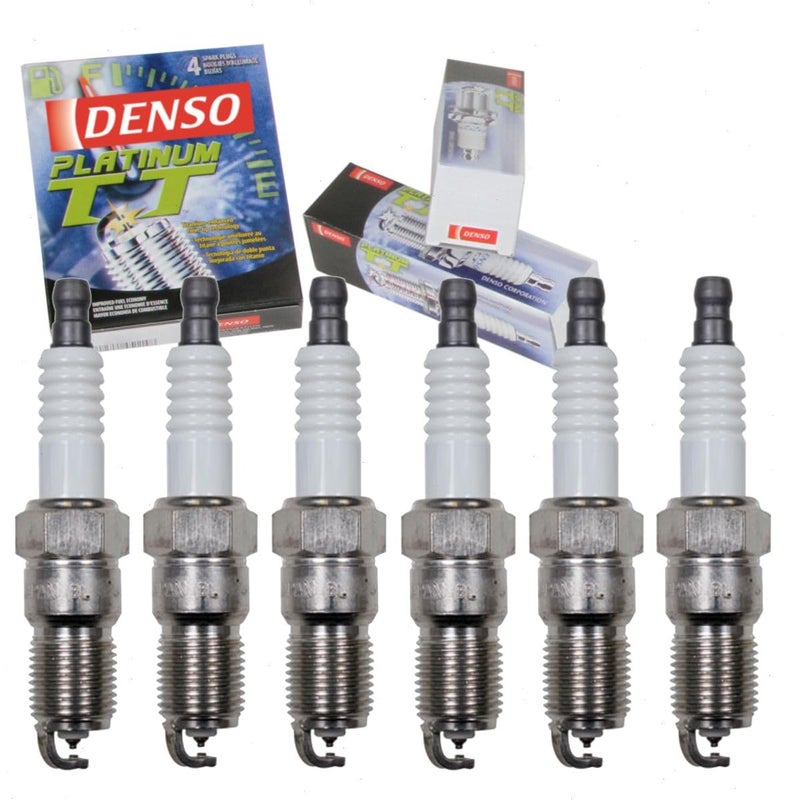 6 pc DENSO Platinum TT Spark Plugs compatible with Ford Escape 30L V6 20012012