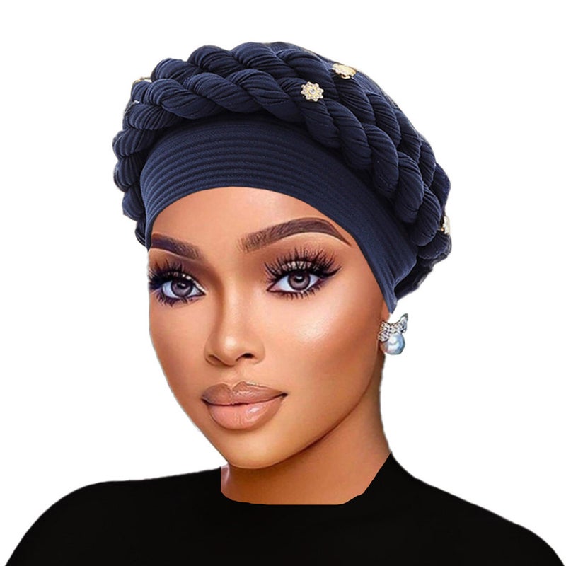 TEMU European American New Cap Silver Thread Croissant Turban Hat - Image 1