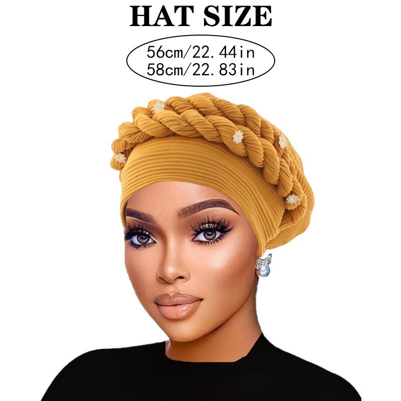 TEMU European American New Cap Silver Thread Croissant Turban Hat - Image 3