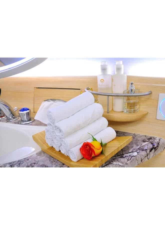 The Bros 100% Egyptian Cotton Washcloth Set -12 pcs/Pack (33x33 cm) 600 GSM- Soft Cotton Washcloths â€“ Super Water Absorbent- Quick Dry - Luxury Hotel Spa, Gym Travel Dorm Easy Care â€“ White - Image 4