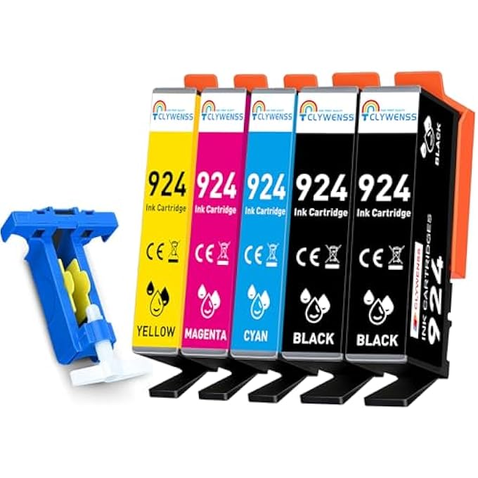 924 INK CARTRIDGES COMPATIBLE WITH HP 924 FOR OFFICEJET PRO 8122E 8120E 8120 8132E 8124E 8125E 8130E 8134E 8135E 8138E 8139E 8122 8123 8125 8128 8130 8132 8133 8134 8135 (NO CHIP, 5-PACK) - Image 2