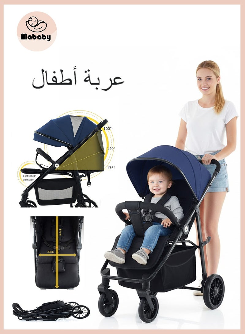 MaBaby Baby Compact Stroller, Travel System Lightweight Stroller, Easy To Fold,Travel Stroller Pram With Adjustable Footrest, Can Sit And Lie - Image 1