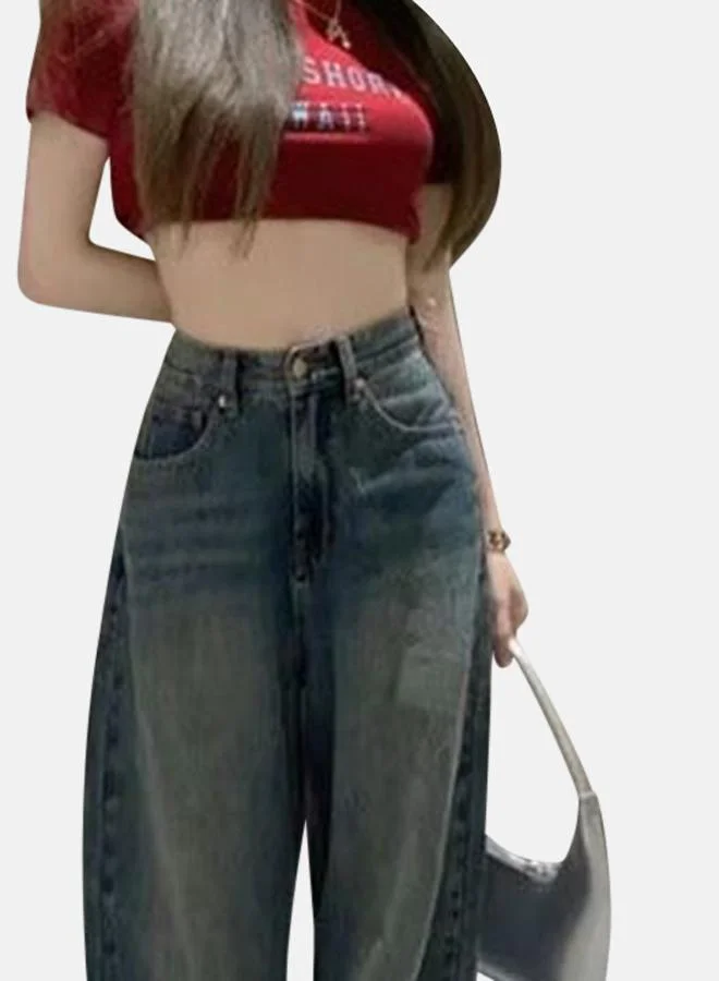 يونيكي Blue Wide Leg High-Rise Jeans