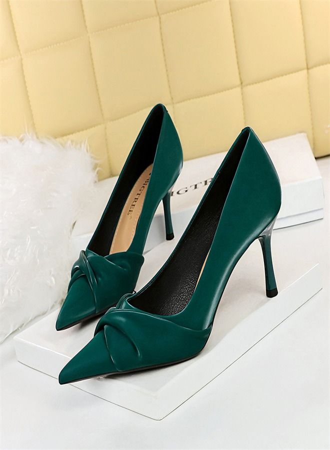 BIGTREE Fashion Pointed High Heels 7CM Green 