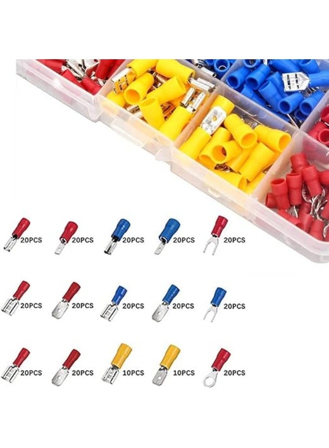 erorex 280Pcs Cable Lugs Set, Cable Lugs Assortment Crimp Connector Set, Easy To Crimp, Sturdy And Durable, Flat Butt Crimp Connector For Machine, Electric Power, Home Appliance, Or Other Automatic Equipment - Image 3