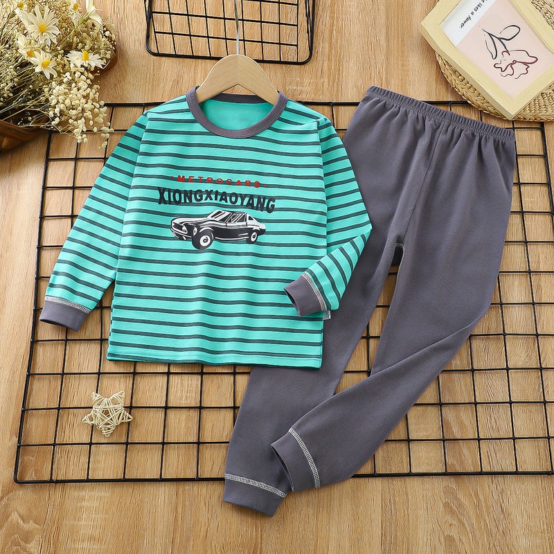 Children''s Clothing Autumn Home Clothes Wholesale New Children''s Clothing Children''s Intimates Set Pure Cotton Baby Autumn Clothes Long Pants Baby Pajamas - Image 1