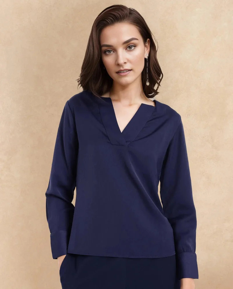 ريريزم Women's Plain V-Neck Top