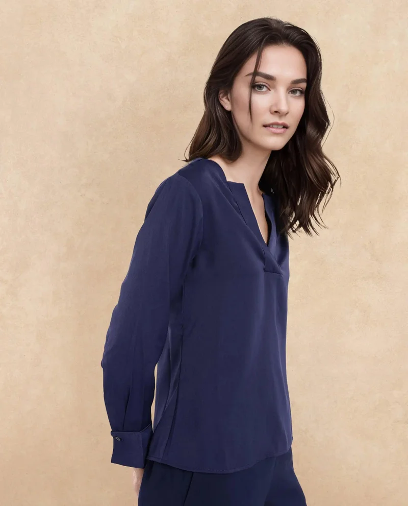 Rareism Women's Plain V-Neck Top