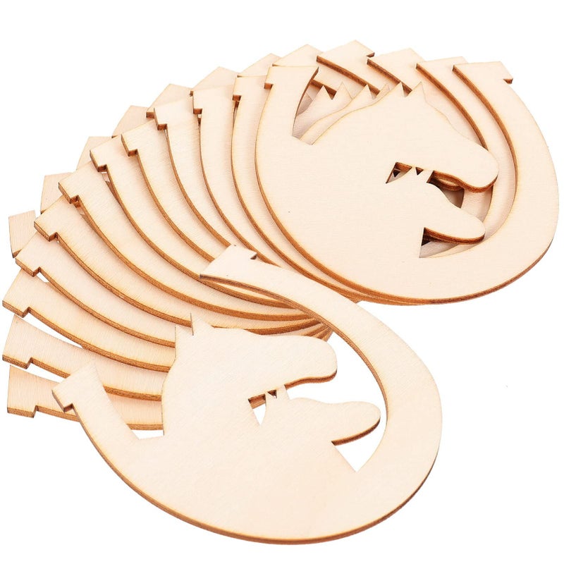 48pcs Unfinished Horsehoe Shaped Wood Slices Mini Saddles Decor As Shown Color - Image 4