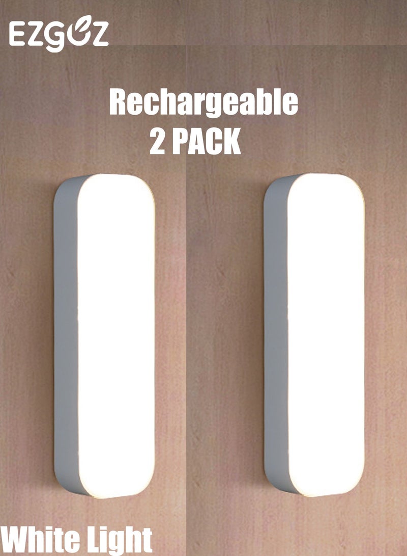 EZGOZ Wireless Motion Sensor Lights Rechargable Night Light Closet Lights LED Lighting for Cabinet/Wardrobe/Drawer/Stairs/Cupboard/Counter/Pantry/Stairs/Bed,Stick On Anywhere,2 Pack,White Light - Image 1