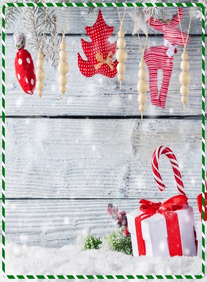 Liliful 90 pcs Christmas Tree Ornaments Wood Bead Hanging Decorations Boho Farmhouse Hanging Beads Natural Wooden Decorations for Christmas Tree Fireplace Garland(Round Style) - Image 5
