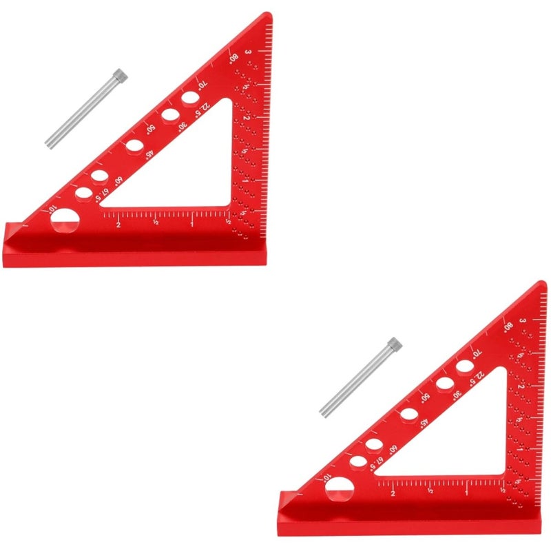 2 Pack Measuring Ruler Protractor Right Angle Tool for Woodworking Drafting - Image 1