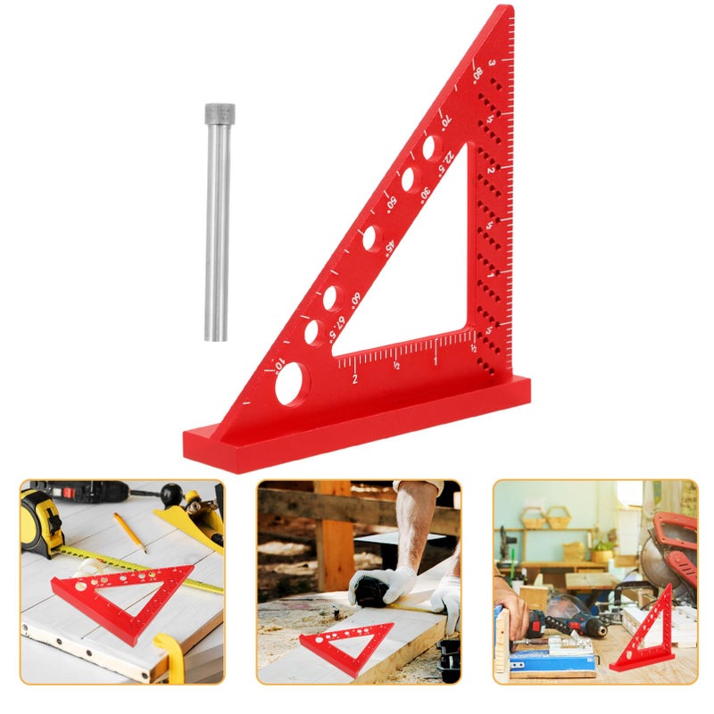 2 Pack Measuring Ruler Protractor Right Angle Tool for Woodworking Drafting - Image 5