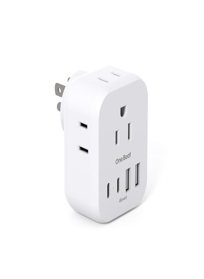 One Beat Travel Cruise Ship Essentials, Multi Plug Wall Outlet Extender with 4 Outlets 4 USB (2 USB-C), Cruise Approved Power Strip Non Surge Protector, Plug Adapter, Travel Cruise Must Have Accessories - Image 1