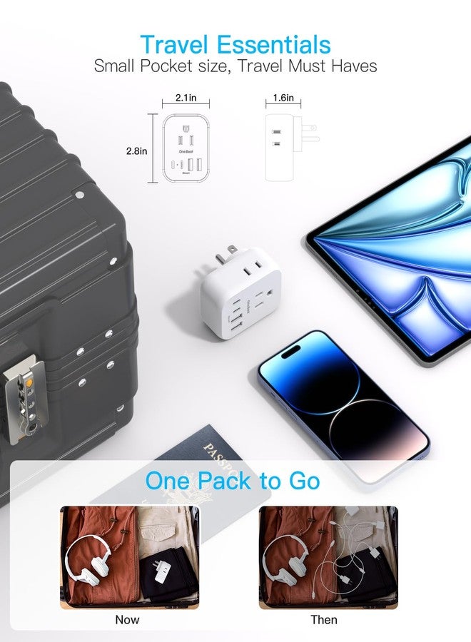 One Beat Travel Cruise Ship Essentials, Multi Plug Wall Outlet Extender with 4 Outlets 4 USB (2 USB-C), Cruise Approved Power Strip Non Surge Protector, Plug Adapter, Travel Cruise Must Have Accessories - Image 4