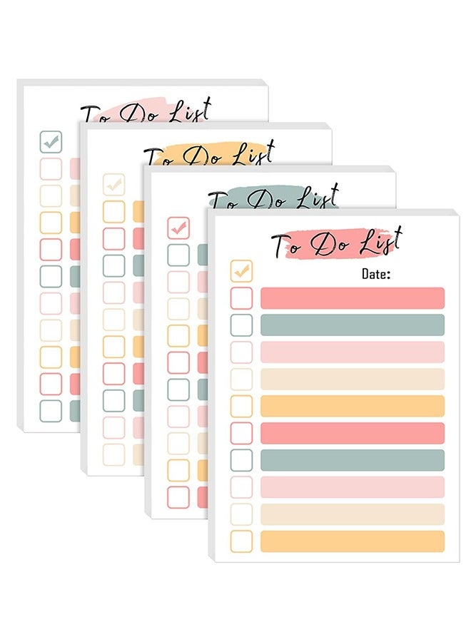 الوجبة مجموعة من 4 أوراق ملاحظات لاصقة، دفتر ملاحظات لقوائم المهام، علامات تبويب كتاب باستيل، 200 ورقة، ملاحظات لاصقة، للمخطط اليومي، قائمة البقالة، تذكيرات - Image 1
