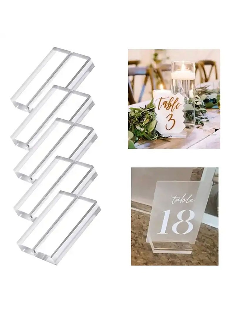 Generic - 20 Pieces Clear Card Display Stand Acrylic Stands Place Card Holders Table Number Stands Suitable for Table Wedding Photos Menu and Meeting - Image 1