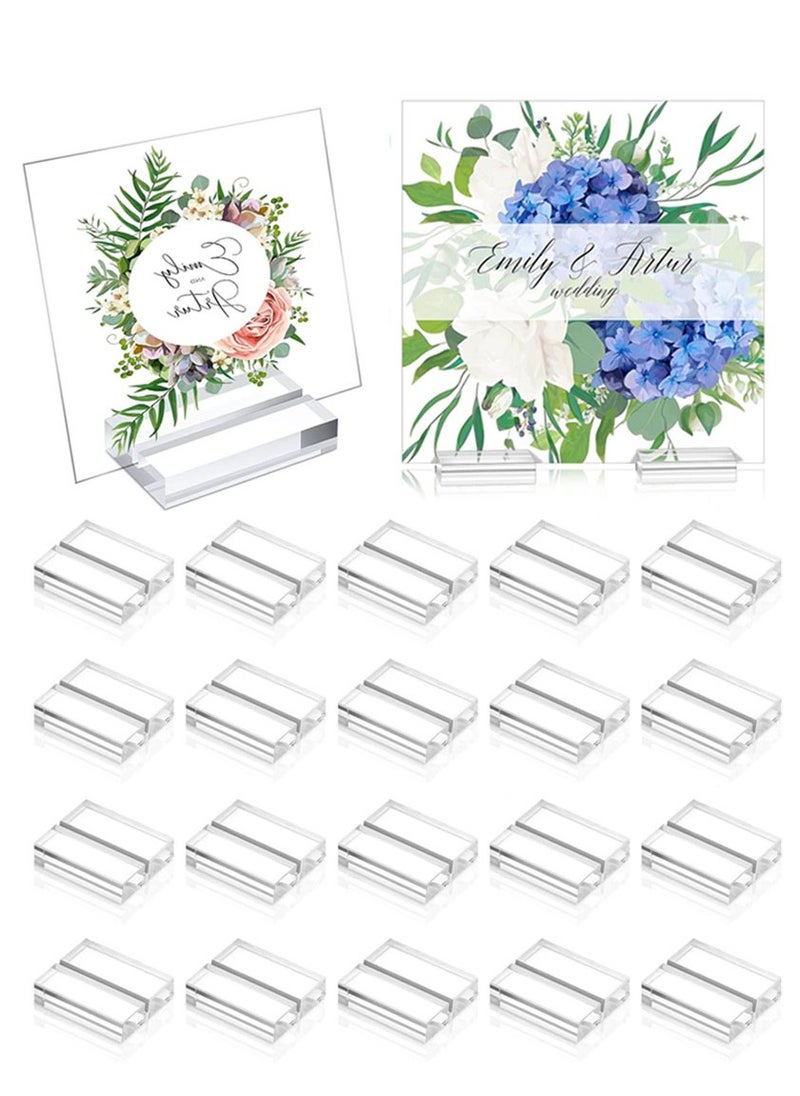 Generic - 20 Pieces Clear Card Display Stand Acrylic Stands Place Card Holders Table Number Stands Suitable for Table Wedding Photos Menu and Meeting - Image 1