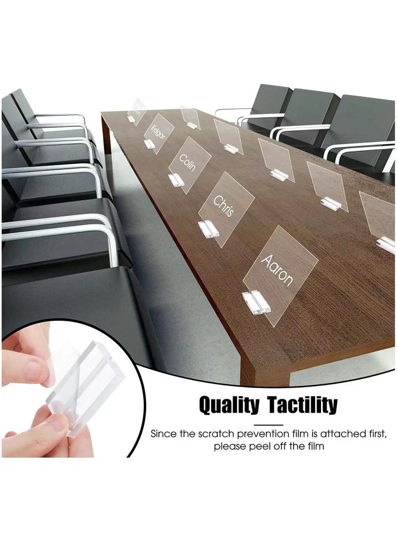 Generic - 20 Pieces Clear Card Display Stand Acrylic Stands Place Card Holders Table Number Stands Suitable for Table Wedding Photos Menu and Meeting - Image 1