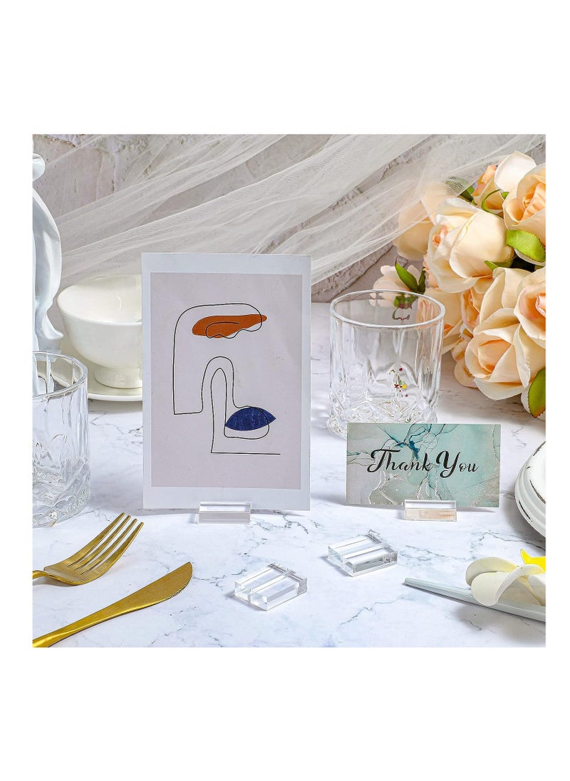 Generic - 20 Pieces Clear Card Display Stand Acrylic Stands Place Card Holders Table Number Stands Suitable for Table Wedding Photos Menu and Meeting - Image 1