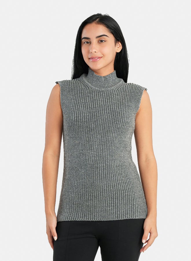 Carina High Neck Ribbed Pullover - Image 1