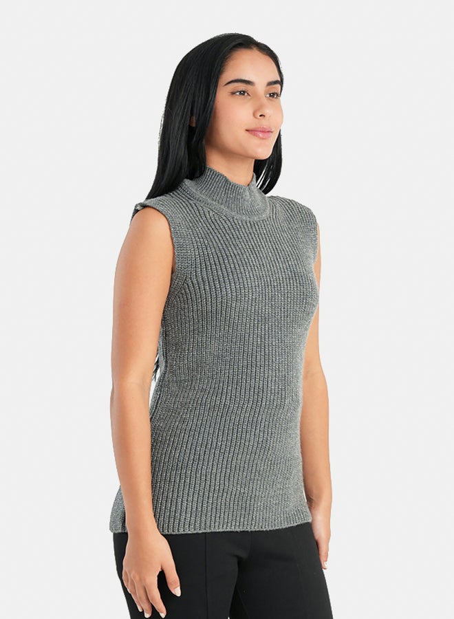 Carina High Neck Ribbed Pullover - Image 2