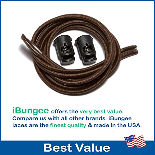 IBUNGEE LACES (Elastic No Tie Shoelaces (Brown, 38-Inch) - Image 4