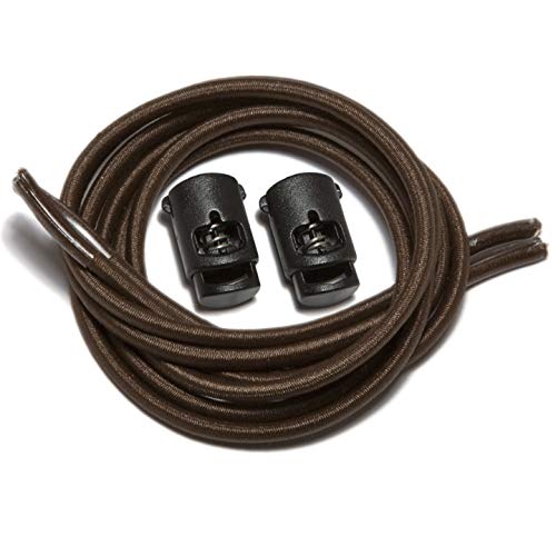 IBUNGEE LACES (Elastic No Tie Shoelaces (Brown, 38-Inch) - Image 1