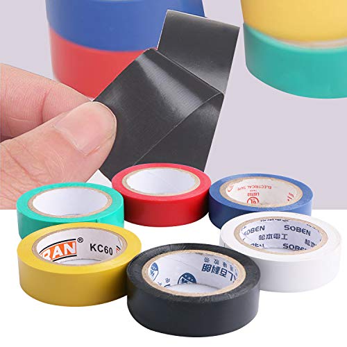 PASOW 6 pcs General Purpose Electrical Tape PVC Electrical Wire Insulating Tape Assorted Colors - Image 5
