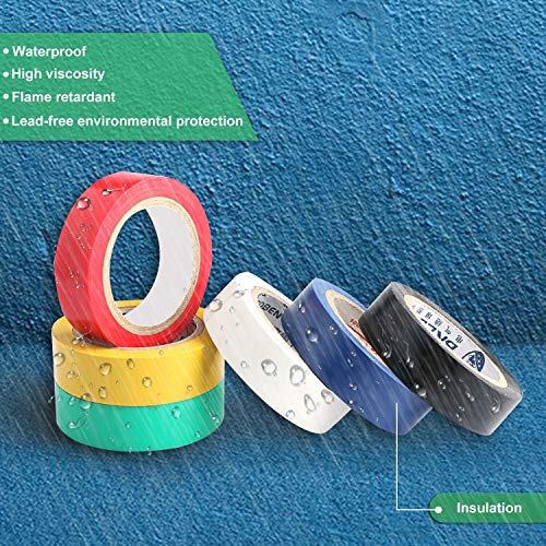 PASOW 6 pcs General Purpose Electrical Tape PVC Electrical Wire Insulating Tape Assorted Colors - Image 3