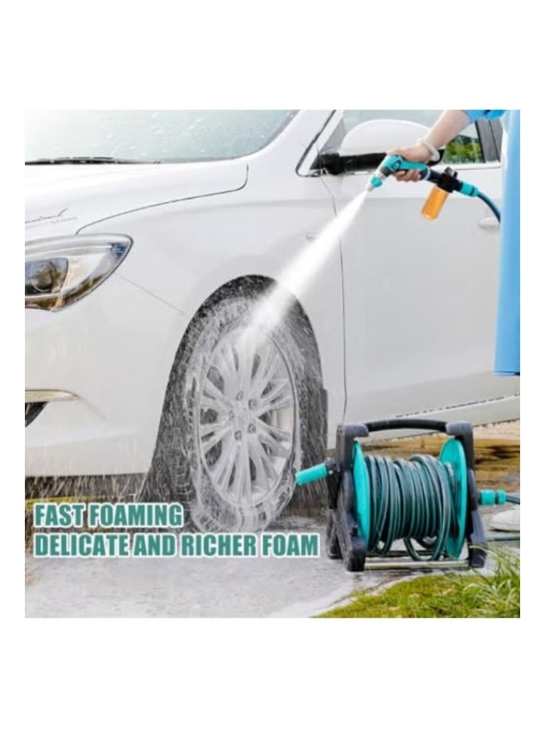 HaHaHai 30M Garden Hose Reel Kit Hose Holder with 3 High-Pressure Lances, 2 Metal Hooks, 4 Screws 1 Anti-Freeze Hose and 2.5M Hose Nozzle Garden Hose Reel Kit for Watering Home Gardens and Washing Cars - Image 5