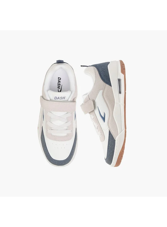 Dash Boys Panelled Sports Shoes with Hook and Loop Closure